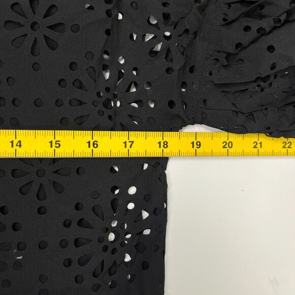 $428 NWOT See by Chloé Eyelet Top Lasercut Perforated Blouse Size 34 Black - Picture 12 of 14